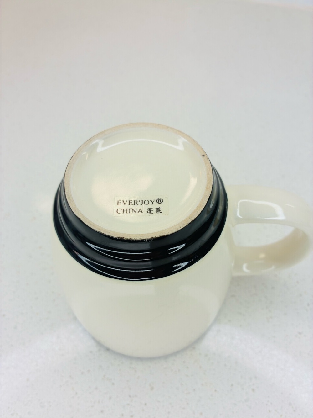 Vintage Cheers Boston Ceramic Coffee Mug Cup Black Rim White - Picture 5 of 5